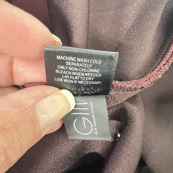 Marc New York Andrew Marc Faux Suede Collarless Coat Size M Burgundy Snap - Picture 8 of 10